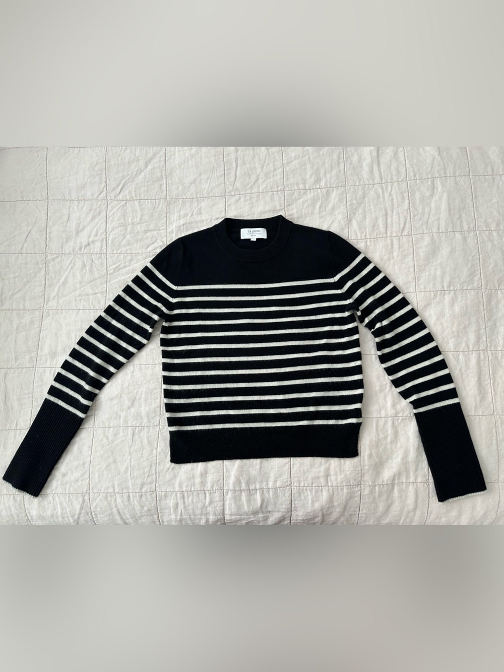 La Ligne - Lean Lines Sweater - black and white stripe - size small